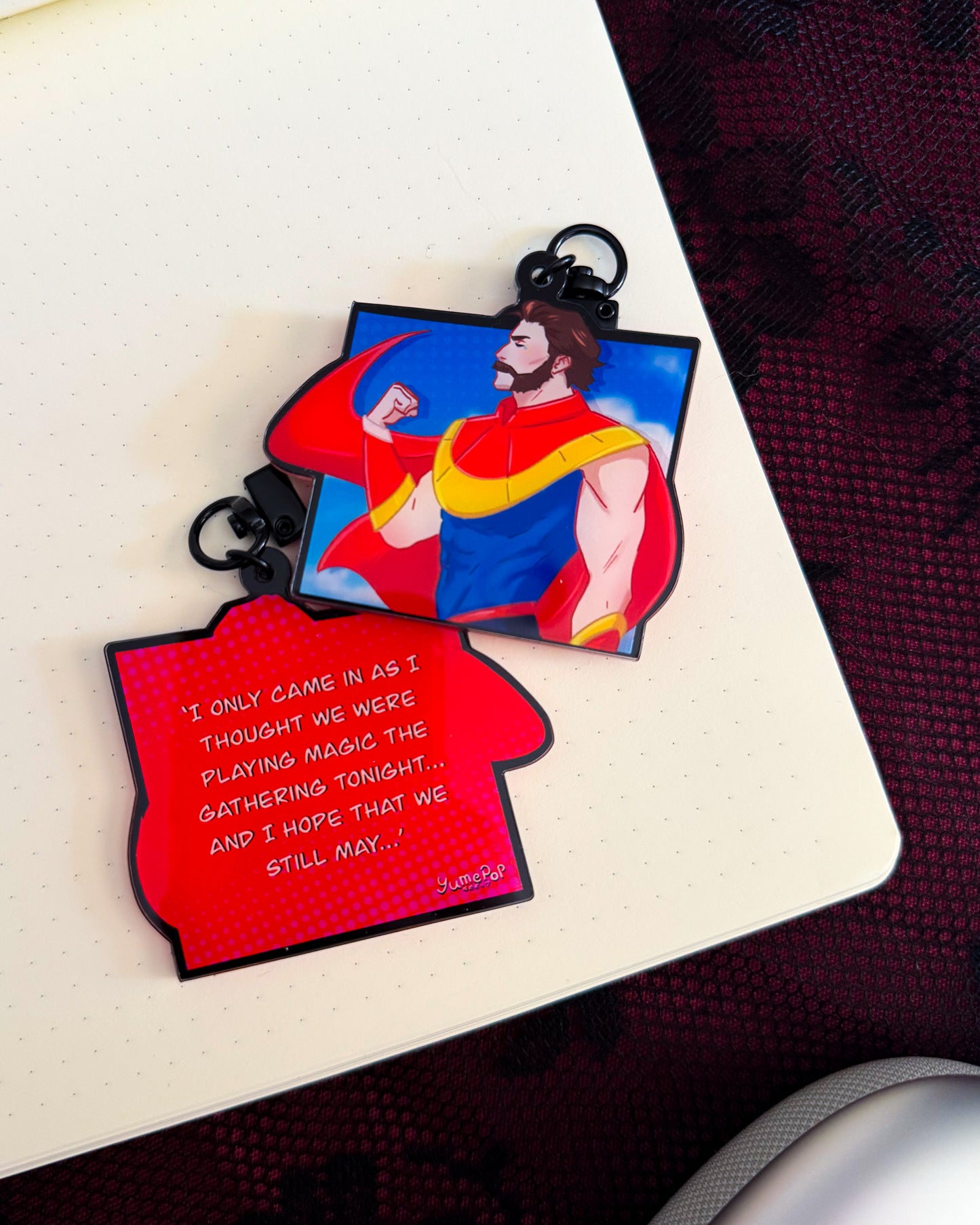 Superhero Dispatch Quote Keychains