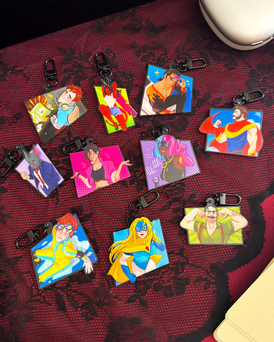 Superhero Dispatch Quote Keychains