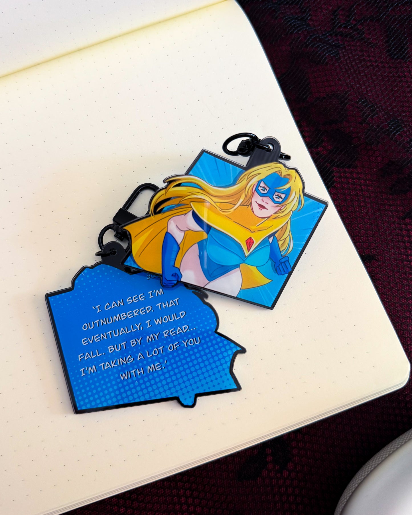 Superhero Dispatch Quote Keychains