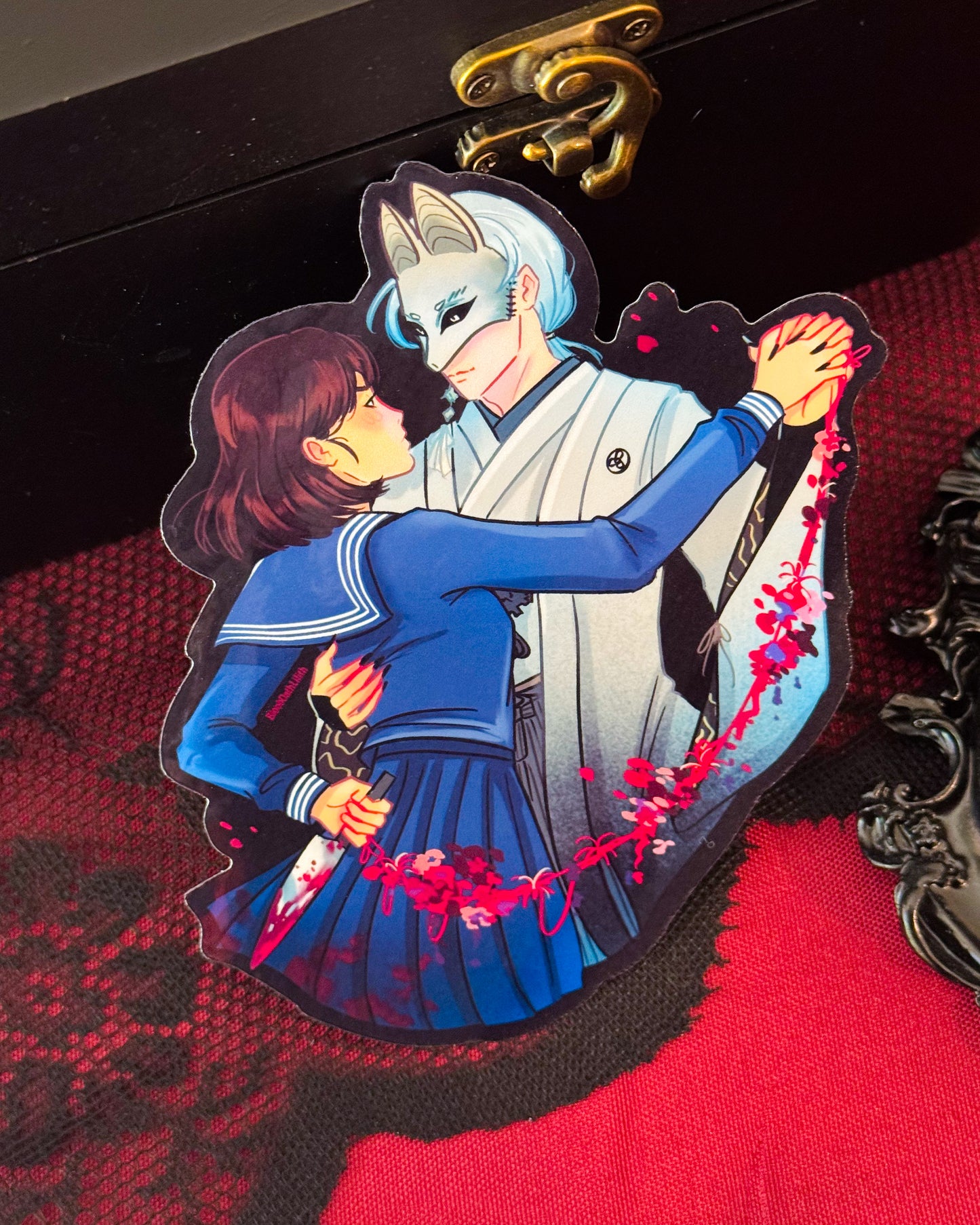 Hinako + Fox Mask 5in Vinyl Sticker