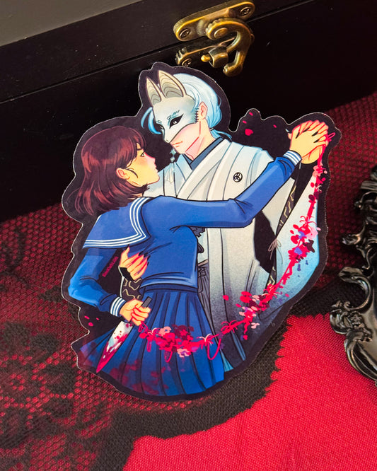 Hinako + Fox Mask 5in Vinyl Sticker