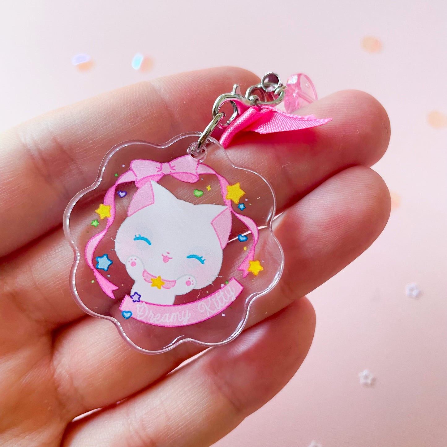 Dreamy Kitty Double-Sided Acrylic Charm