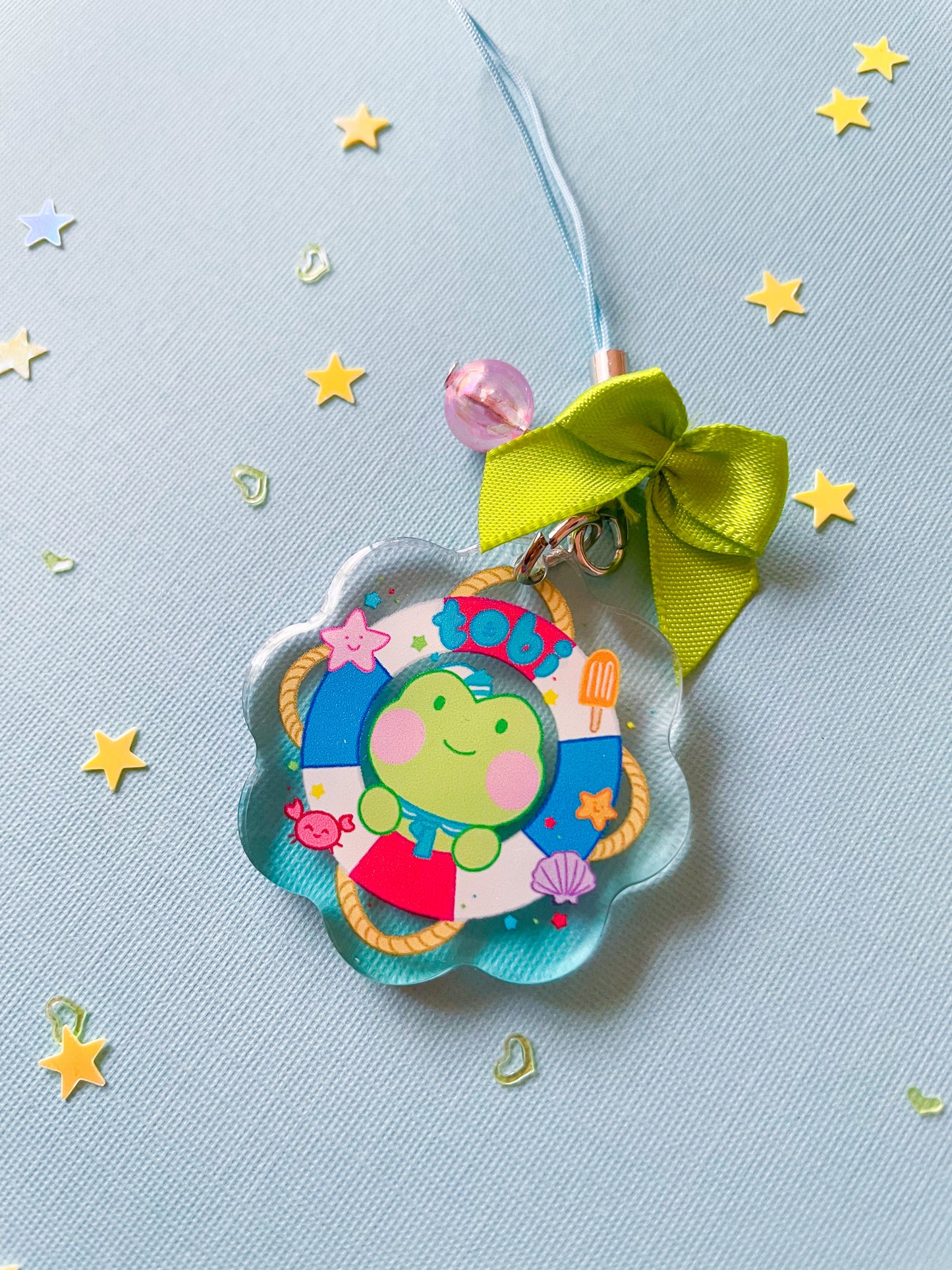 Tobi the Frog Double-Sided Acrylic Charm