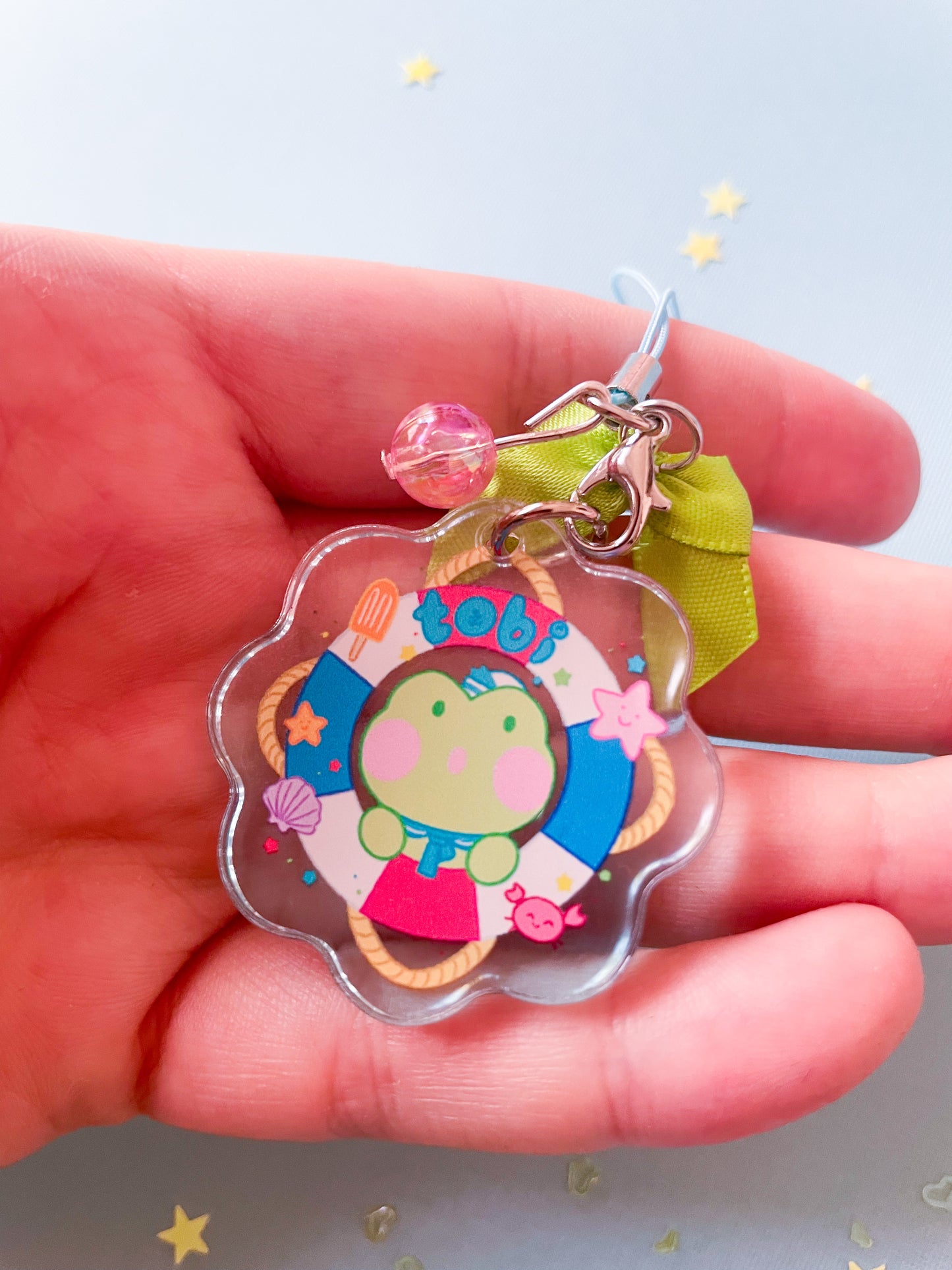 Tobi the Frog Double-Sided Acrylic Charm