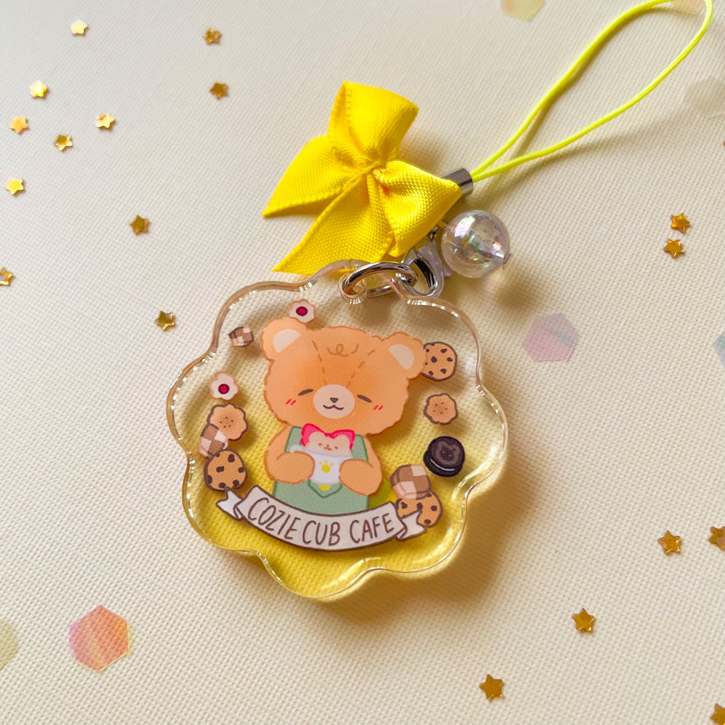 Cozie Cub Double-Sided Acrylic Charm