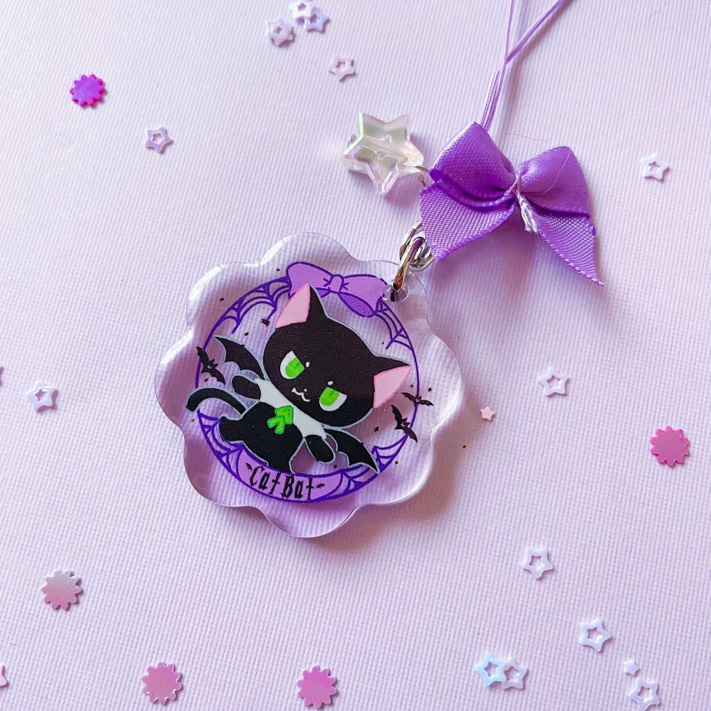 CatBat Double-Sided Acrylic Charm