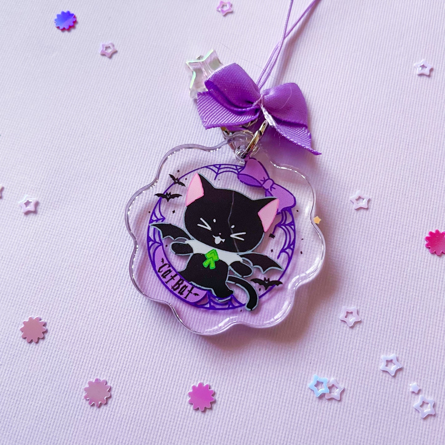 CatBat Double-Sided Acrylic Charm