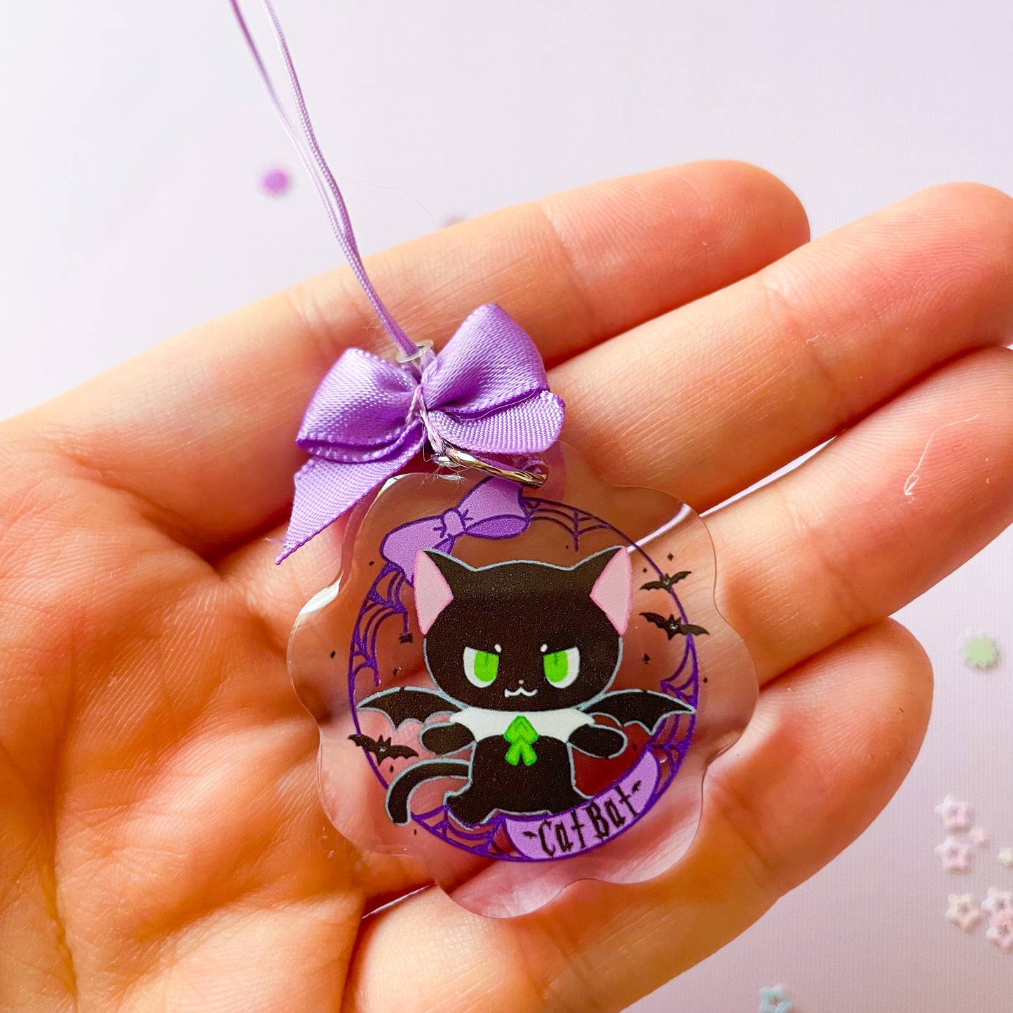 CatBat Double-Sided Acrylic Charm