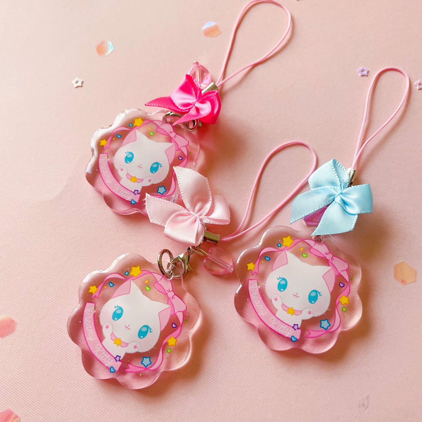 Dreamy Kitty Double-Sided Acrylic Charm