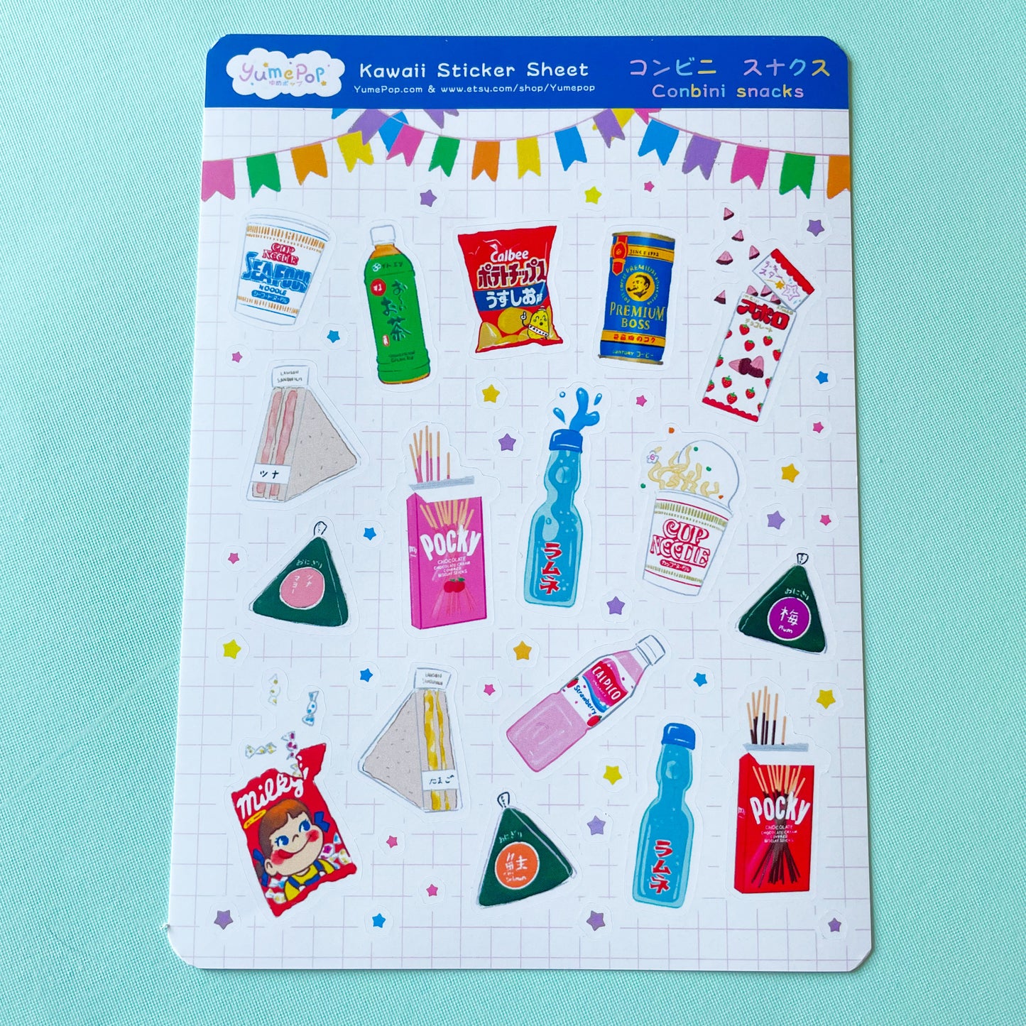 Conbini Snacks Vinyl Sticker Sheet